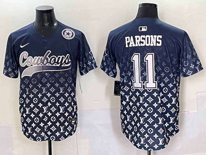 Men 2025 Dallas Cowboys #11 Parsons Drak blue Nike Limited NFL Jersey style 037